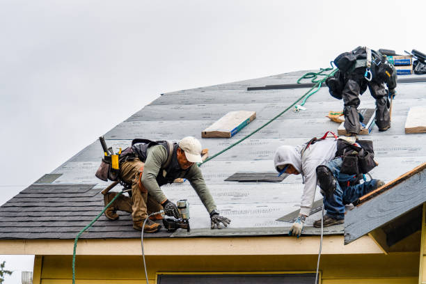 Professional Gutter Installation technician working in Potrero, CA